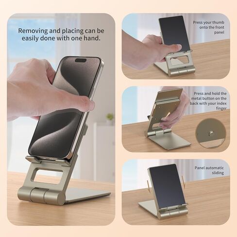 OBOK】 Cell Phone Stand, Phone Holder iPhone Stand for Desk Non-Slip Adjustable Foldable Holder Stand iPhone Stand Compatible with iPhone, Samsung, Switch, 4-12.9 inch Phones or Tablets (Grey) in Saudi Arabia