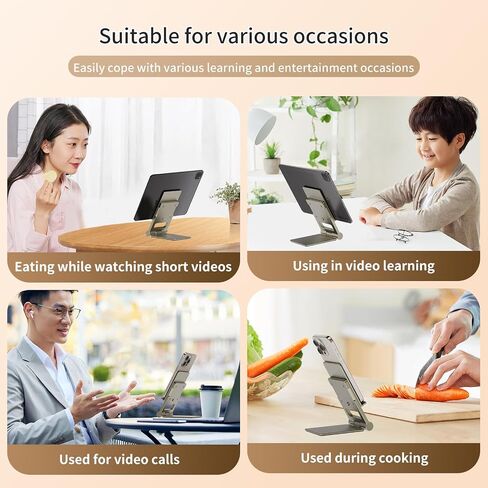 OBOK】 Cell Phone Stand, Phone Holder iPhone Stand for Desk Non-Slip Adjustable Foldable Holder Stand iPhone Stand Compatible with iPhone, Samsung, Switch, 4-12.9 inch Phones or Tablets (Grey) in Saudi Arabia