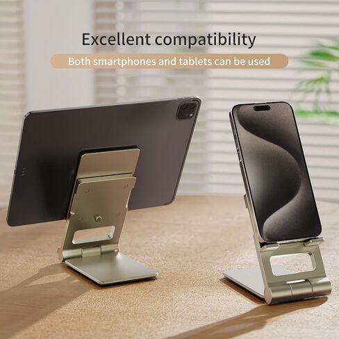 OBOK】 Cell Phone Stand, Phone Holder iPhone Stand for Desk Non-Slip Adjustable Foldable Holder Stand iPhone Stand Compatible with iPhone, Samsung, Switch, 4-12.9 inch Phones or Tablets (Grey) in Saudi Arabia