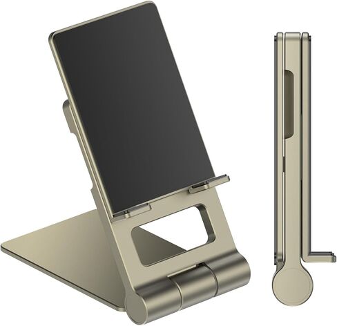 OBOK】 Cell Phone Stand, Phone Holder iPhone Stand for Desk Non-Slip Adjustable Foldable Holder Stand iPhone Stand Compatible with iPhone, Samsung, Switch, 4-12.9 inch Phones or Tablets (Grey) in Saudi Arabia