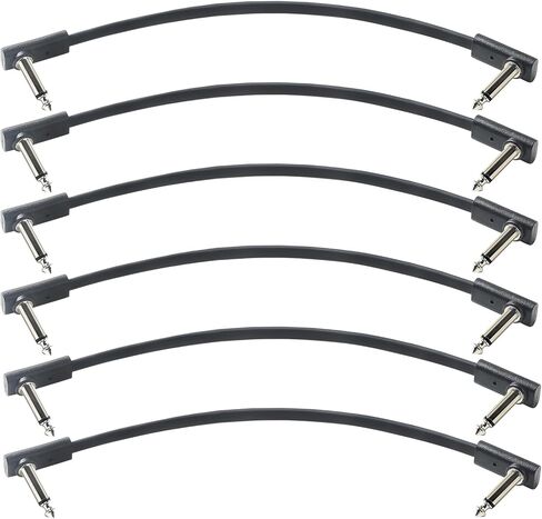 Flat Patch Cables for Guitar Effect Pedal 6 Inch Save Space Clear Sound 1/4" TS Right Angle 6 Packs in Saudi Arabia