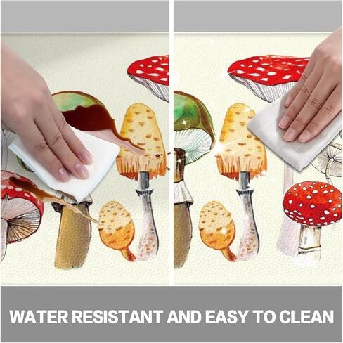 Schliersee Mushroom Kitchen Mats Cushioned Anti Fatigue Kitchen Mat Set of 2 Non Slip Washable Kitchen Rug for Floor Washable Kitchen Standing Rugs Mushroom Kitchen Decor Accessories in Saudi Arabia