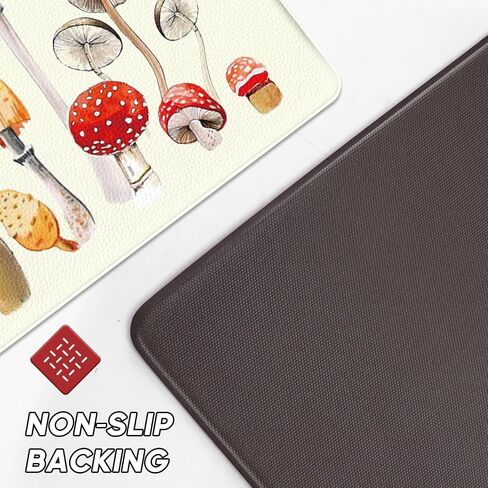Schliersee Mushroom Kitchen Mats Cushioned Anti Fatigue Kitchen Mat Set of 2 Non Slip Washable Kitchen Rug for Floor Washable Kitchen Standing Rugs Mushroom Kitchen Decor Accessories in Saudi Arabia