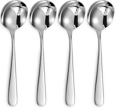 KEAWELL Premium 7" Louise Soup Spoons, 18/10 Stainless Steel, Dishwasher Safe (4) in Saudi Arabia