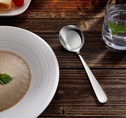 KEAWELL Premium 7" Louise Soup Spoons, 18/10 Stainless Steel, Dishwasher Safe (4) in Saudi Arabia