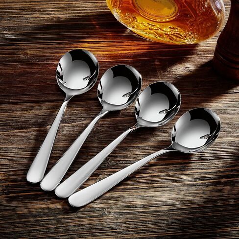 KEAWELL Premium 7" Louise Soup Spoons, 18/10 Stainless Steel, Dishwasher Safe (4) in Saudi Arabia