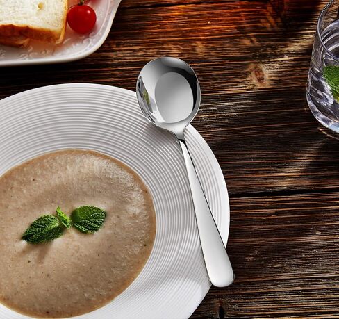 KEAWELL Premium 7" Louise Soup Spoons, 18/10 Stainless Steel, Dishwasher Safe (4) in Saudi Arabia