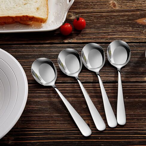 KEAWELL Premium 7" Louise Soup Spoons, 18/10 Stainless Steel, Dishwasher Safe (4) in Saudi Arabia