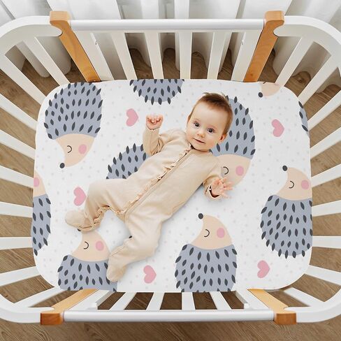 Crib Sheets for Boys Girl Cartoon Duck Neutral Mini Crib Mattress Sheets Fitted, Rubber Ducky Toddler Baby Sheets for Crib Mattress Soft & Breathable 39 * 27 * 5In in Saudi Arabia