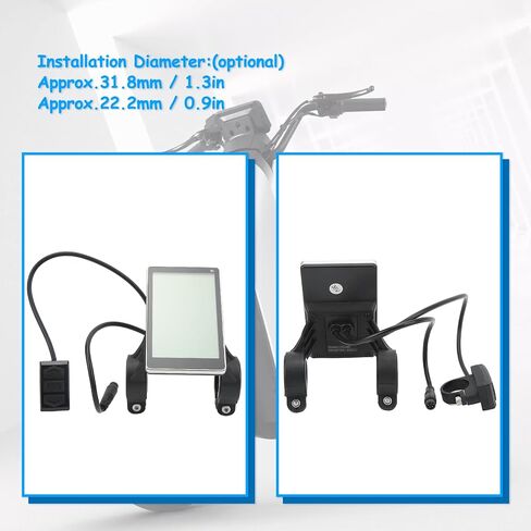 Electric Bike LCD Display, 6 Pin M5 31.8mm and 22.2mm Installation Diameter LCD Display, 24V 36V 48V 60V Multifunctional Bike Computer with Waterproof Connector in Saudi Arabia