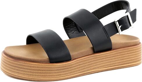 Hailey Platform Strap Sandals for Women – Faux Leather Sandals Women’s Summer Shoes – Comfortable Flat Sandals in Saudi Arabia