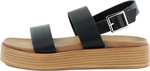 Hailey Platform Strap Sandals for Women – Faux Leather Sandals Women’s Summer Shoes – Comfortable Flat Sandals in Saudi Arabia