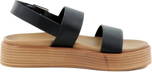 Hailey Platform Strap Sandals for Women – Faux Leather Sandals Women’s Summer Shoes – Comfortable Flat Sandals in Saudi Arabia