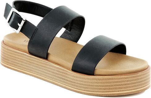 Hailey Platform Strap Sandals for Women – Faux Leather Sandals Women’s Summer Shoes – Comfortable Flat Sandals in Saudi Arabia