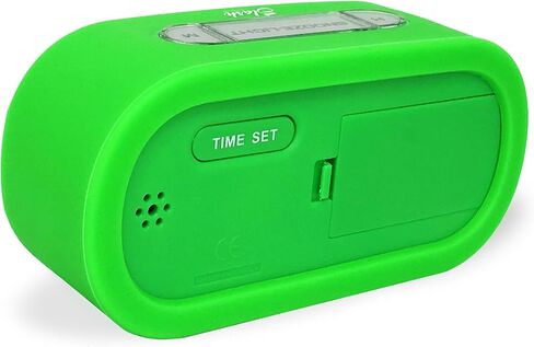 Slash Easy Setting Easy Read Silicone Protective Cover Digital Silent LCD Large Screen Bold Numbers Bedside Desk Alarm Clock with Snooze, Night Light Function, Battery Powered (Green) S10109 in Kuwait