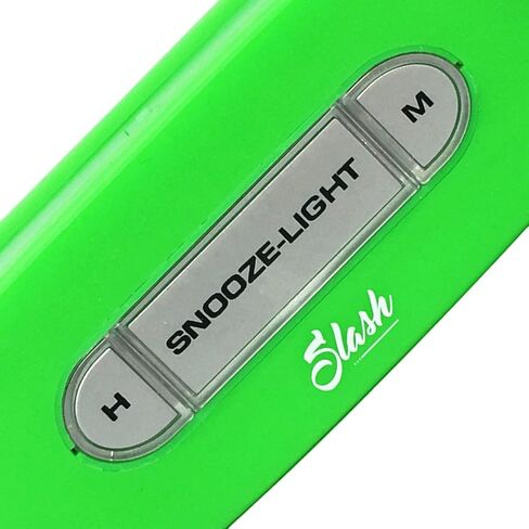 Slash Easy Setting Easy Read Silicone Protective Cover Digital Silent LCD Large Screen Bold Numbers Bedside Desk Alarm Clock with Snooze, Night Light Function, Battery Powered (Green) S10109 in Kuwait