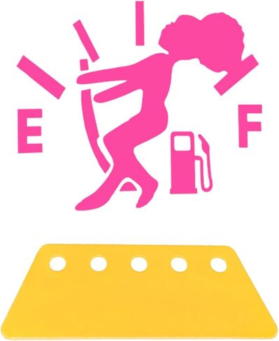 Funny Car Fuel Tank Sticker, EF Logo Waterproof High Gas Consumption Decal, Universal Vehicle Fuel Gage Empty Stickers Decor Suitable for Cars, Trucks, Motorcycles, SUVs (Hair Female, Pink) in Saudi Arabia