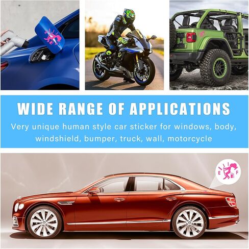 Funny Car Fuel Tank Sticker, EF Logo Waterproof High Gas Consumption Decal, Universal Vehicle Fuel Gage Empty Stickers Decor Suitable for Cars, Trucks, Motorcycles, SUVs (Hair Female, Pink) in Saudi Arabia