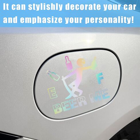 Funny Car Fuel Tank Sticker, EF Logo Waterproof High Gas Consumption Decal, Universal Vehicle Fuel Gage Empty Stickers Decor Suitable for Cars, Trucks, Motorcycles, SUVs (Hair Female, Pink) in Kuwait