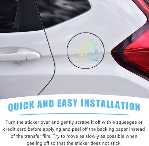 Funny Car Fuel Tank Sticker, EF Logo Waterproof High Gas Consumption Decal, Universal Vehicle Fuel Gage Empty Stickers Decor Suitable for Cars, Trucks, Motorcycles, SUVs (Hair Female, Pink) in Kuwait