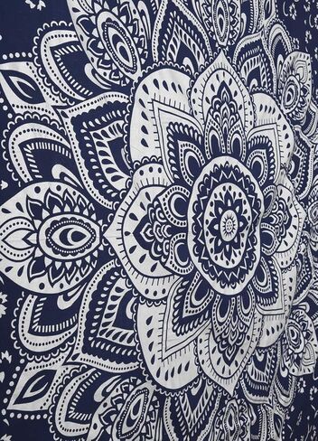 Madhu International Psychedelic Tapestry Indian Sun Moon Fractal Faces Tapestry Celestial Mystic Tapestries Wall Hanging Living Room Tapestry (White Gold, Queen(84x90Inches)(215x230Cms)) in Kuwait