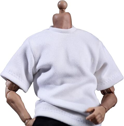Meetoget 1/12 Scale Male Figure Doll Clothes Daily Sports T-Shirt for 6 inch Action Figure Relax White PU002US in Saudi Arabia