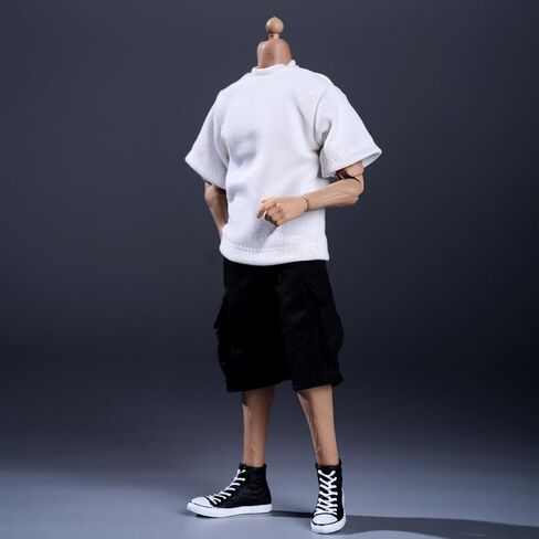 Meetoget 1/12 Scale Male Figure Doll Clothes Daily Sports T-Shirt for 6 inch Action Figure Relax White PU002US in Saudi Arabia