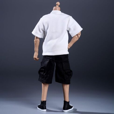 Meetoget 1/12 Scale Male Figure Doll Clothes Daily Sports T-Shirt for 6 inch Action Figure Relax White PU002US in Saudi Arabia