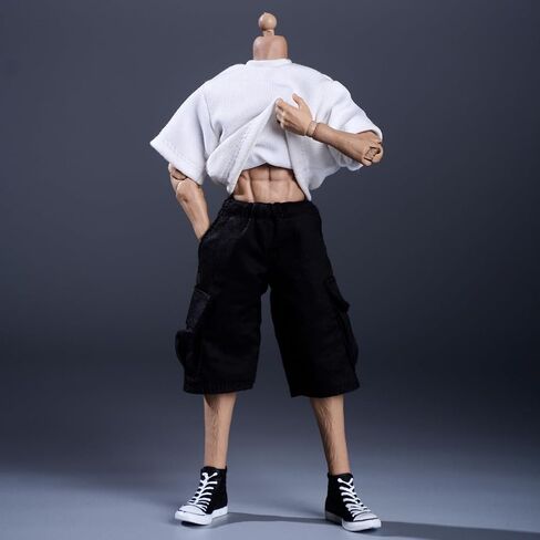 Meetoget 1/12 Scale Male Figure Doll Clothes Daily Sports T-Shirt for 6 inch Action Figure Relax White PU002US in Saudi Arabia