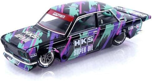 داتسون 510 برو ستريت HKS V1 أسود أخضر إصدار محدود 1/64 دييكاست نموذج سيارة كايدو هاوس KHMG068 in Saudi Arabia