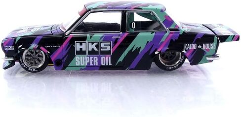داتسون 510 برو ستريت HKS V1 أسود أخضر إصدار محدود 1/64 دييكاست نموذج سيارة كايدو هاوس KHMG068 in Saudi Arabia