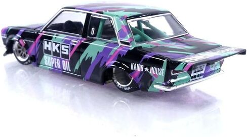 داتسون 510 برو ستريت HKS V1 أسود أخضر إصدار محدود 1/64 دييكاست نموذج سيارة كايدو هاوس KHMG068 in Saudi Arabia
