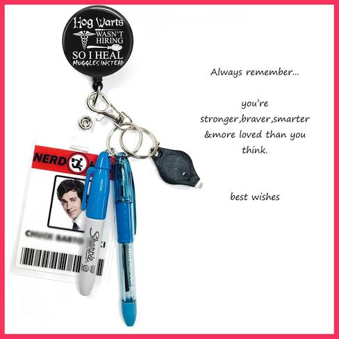 Cute Nurse Badge Reel with Alligator Clip, Retractable Badge Holders for Nursing Doctor Medical Work Office (Wizard) in Saudi Arabia