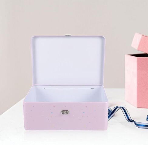 BESPORTBLE Box Storage Box with Lock Muslin Cloths for Baby Small Cookie Tins Kids Storage Bins Cookie Tins with Lids Candy Decor Candy Jars with Lids Gifts With Cover Tinplate Loose Leaves in Saudi Arabia