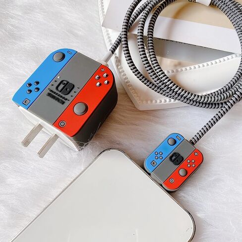 2 Packs 3D Cute Cartoon Charger Cover Charger Protector Charger Case Cable Protector for iPhone Fast Charger 18W/20W USB-C Power Adapter and Lightning Cable (2Packs) in Kuwait