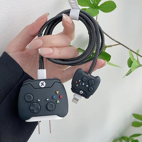 2 Packs 3D Cute Cartoon Charger Cover Charger Protector Charger Case Cable Protector for iPhone Fast Charger 18W/20W USB-C Power Adapter and Lightning Cable (2Packs) in Kuwait