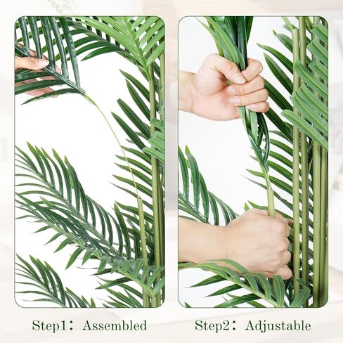 Artificial Areca Palm Tree 6FT Faux Areca Palm Plants Fake Tropical Palm Tree with 20 Trunks Perfect Tall Faux Dypsis Lutescens Plants for Entryway Home Office Porch Balcony Decor, 2 Pack in Kuwait