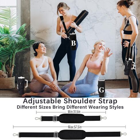 Stanley Cup Holder with Strap, 40 oz Stanley Cup Bag Carrier for Tumbler, Water Bottle Carrier Holder Sling Bag with Phone Pocket, Adjustable Strap& Straw Cover, Stanley Cup Accessories (W) in Saudi Arabia