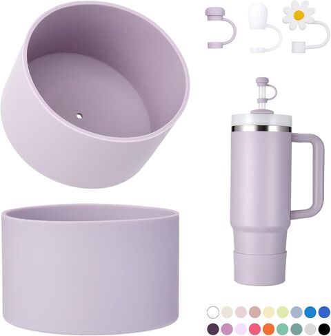 2-Piece Silicone Boot for Stanley Quencher H2.0 20 30, 40oz & IceFlow Flip 20 30oz Tumblers with 3-Piece Straw Cover Cap, Stanley Cup Accessories Set in Saudi Arabia