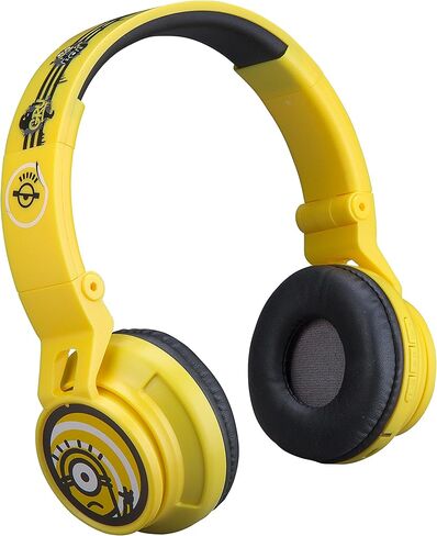 eKids Minions Kids Bluetooth Headphones, Wireless Headphones with Microphone Includes Aux Cord, Volume Reduced Kids Foldable Headphones for School, Home, or Travel in Saudi Arabia