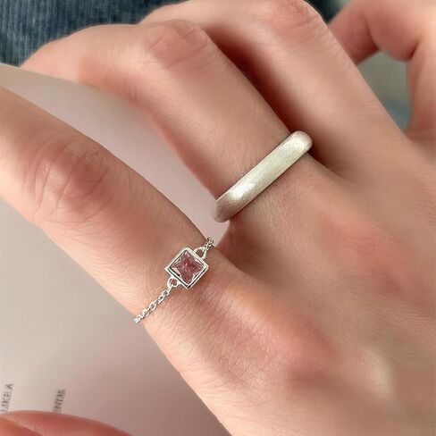 Sterling Silver Ring for Women Adjustable Tassel Chain Link Ring Cute Cubic Zirconia Girls’ Rings Star Ring Heart Ring Dangle Ball Chain Bands Statement Ring Dainty Jewelry Gifts Teacher Appreciation Gifts Graduation Gifts for Her in Saudi Arabia