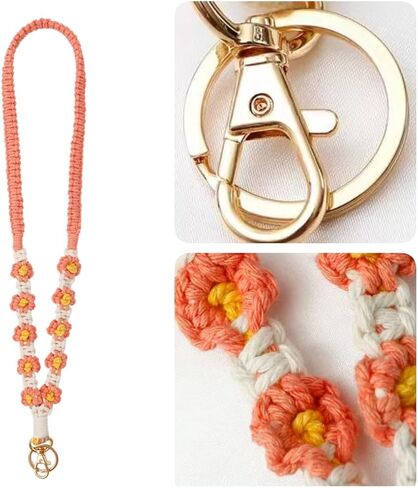 Handmade Neck Lanyards With Swivel Lobster Clasp,Boho Lanyards Braided Keychain Creative Chain For Keys Id Badges Card Holder in Saudi Arabia