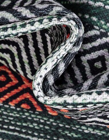 سجادة منطقة Loom Yara Collection الفريدة - أكسل (2' 7 بوصة × 10' عداء، أخضر/عاجي) in Saudi Arabia