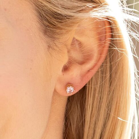 LIFETIME JEWELRY Cubic Zirconia Circle Birthstone Stud Earrings 24k Gold Plated in Saudi Arabia