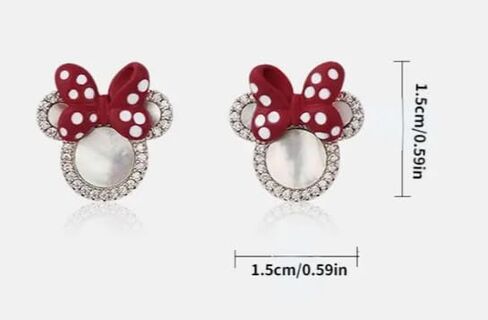 DJFahion Women's Girls Trendy Classic Cartoon Animals Bow Mini Mouse Stud Earrings, Jewelry Accessories Gifts For Teen Girls Stud Earrings Set Women's Studs Men's Studs Round Studs Stainless Steel in Saudi Arabia