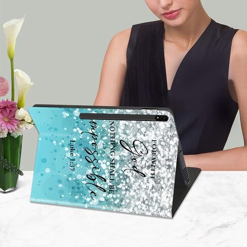 Case for Samsung Galaxy Tab S9 11 Inch 2023 Model (SM-X710/X716B/X718U), Ultra-Thin Multi-Angle Bracket Full Body Case with Wake/Sleep Function - Bible Phil 4-13 Floral in Saudi Arabia