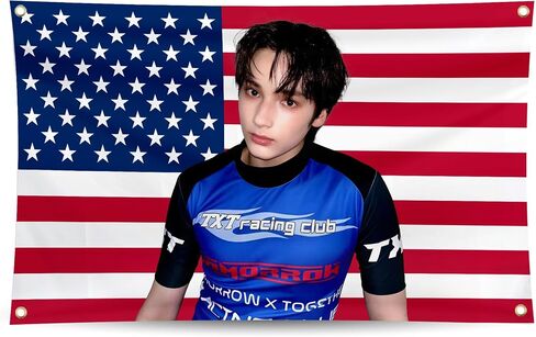 Generic TXT HUENING KAI American Flag Tapestry,TXT Tapestry Wall Hanging College Dorm Wall Decor Room Flags Home Decor for Moa Gift,K-pop Fans, Large, miya-01 in Saudi Arabia