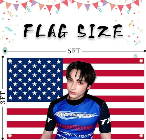 Generic TXT HUENING KAI American Flag Tapestry,TXT Tapestry Wall Hanging College Dorm Wall Decor Room Flags Home Decor for Moa Gift,K-pop Fans, Large, miya-01 in Saudi Arabia