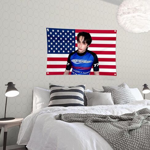 Generic TXT HUENING KAI American Flag Tapestry,TXT Tapestry Wall Hanging College Dorm Wall Decor Room Flags Home Decor for Moa Gift,K-pop Fans, Large, miya-01 in Saudi Arabia