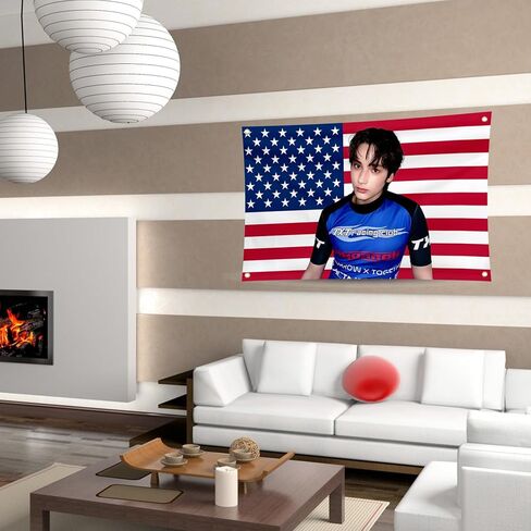 Generic TXT HUENING KAI American Flag Tapestry,TXT Tapestry Wall Hanging College Dorm Wall Decor Room Flags Home Decor for Moa Gift,K-pop Fans, Large, miya-01 in Saudi Arabia